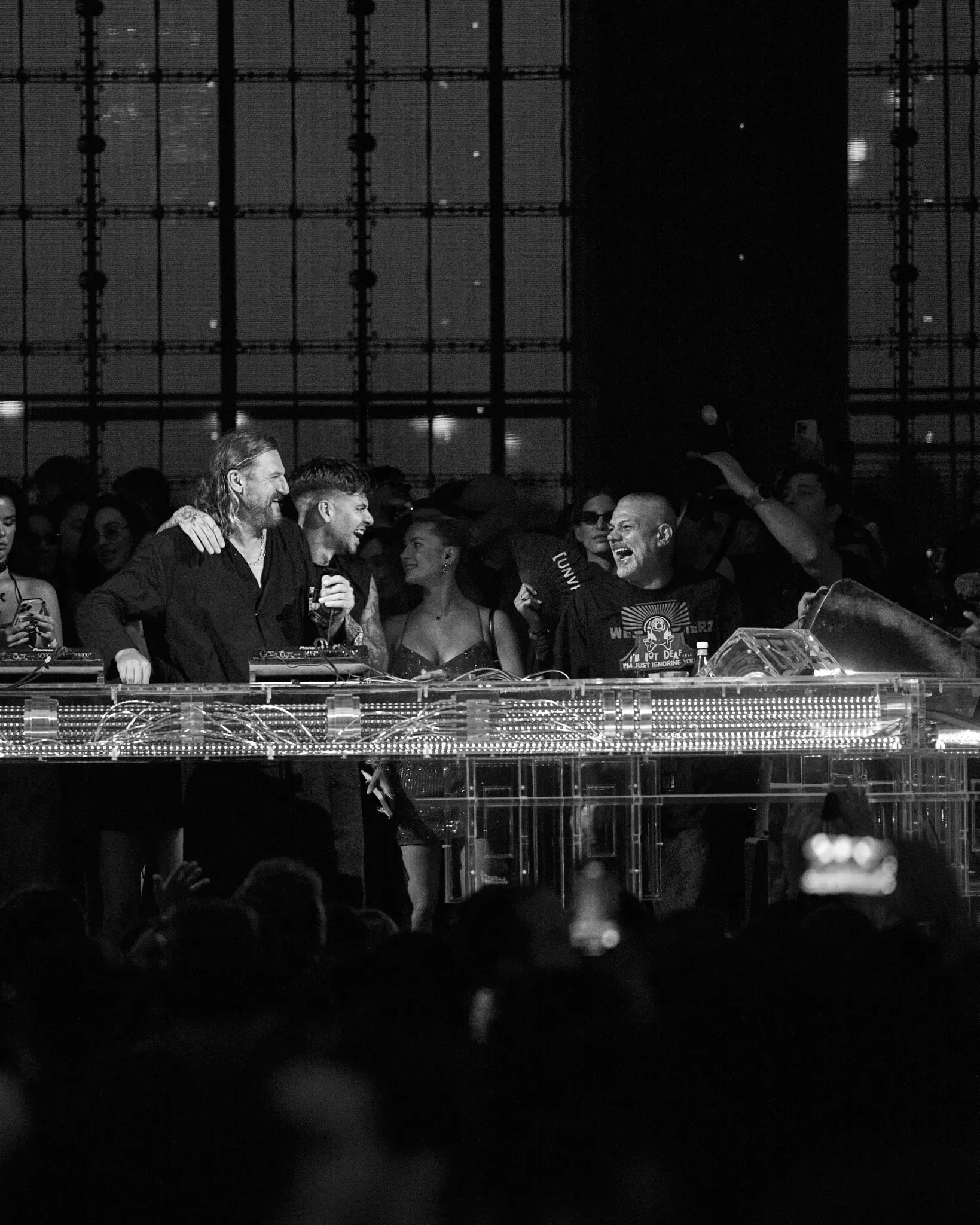 Yann Pissenem on stage with Anyma and Solomun at [UNVRS] in Ibiza, 2025