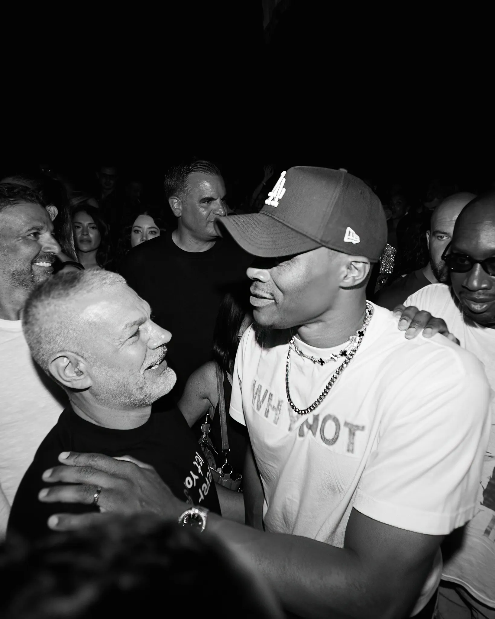 Yann Pissenem with the NBA's Russell Westbrook backstage at [UNVRS] in Ibiza, 2025