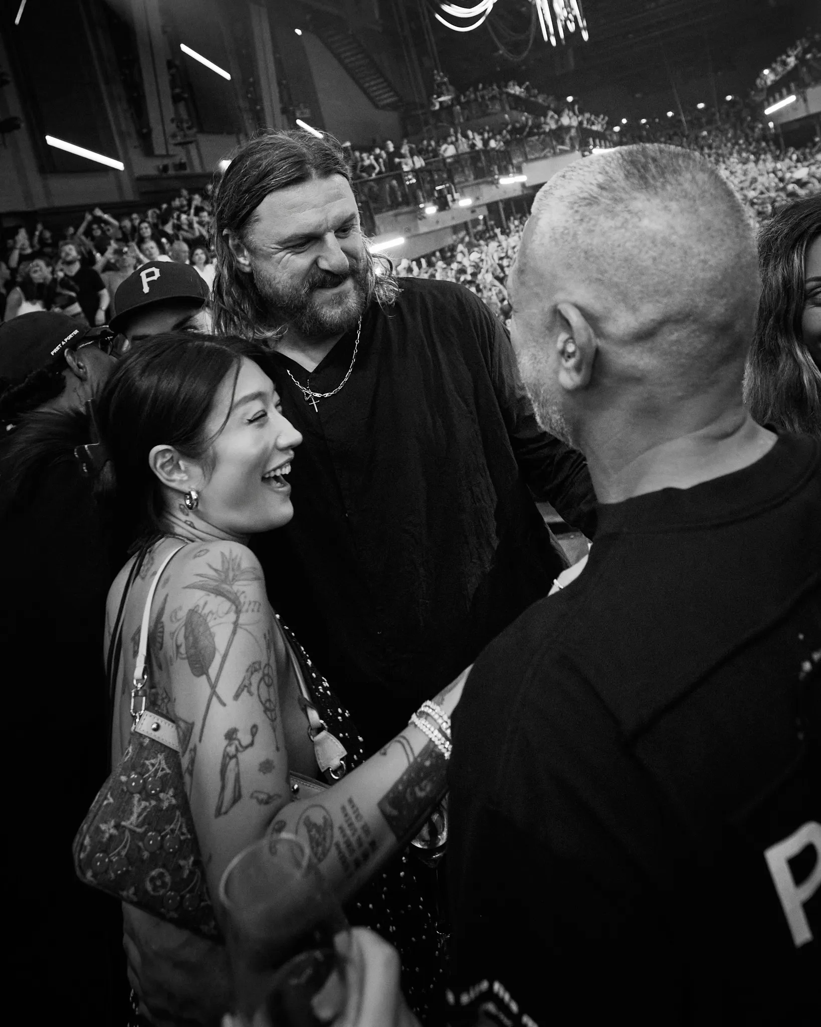 Yann Pissenem on stage with Anyma and Solomun at [UNVRS] in Ibiza, 2025