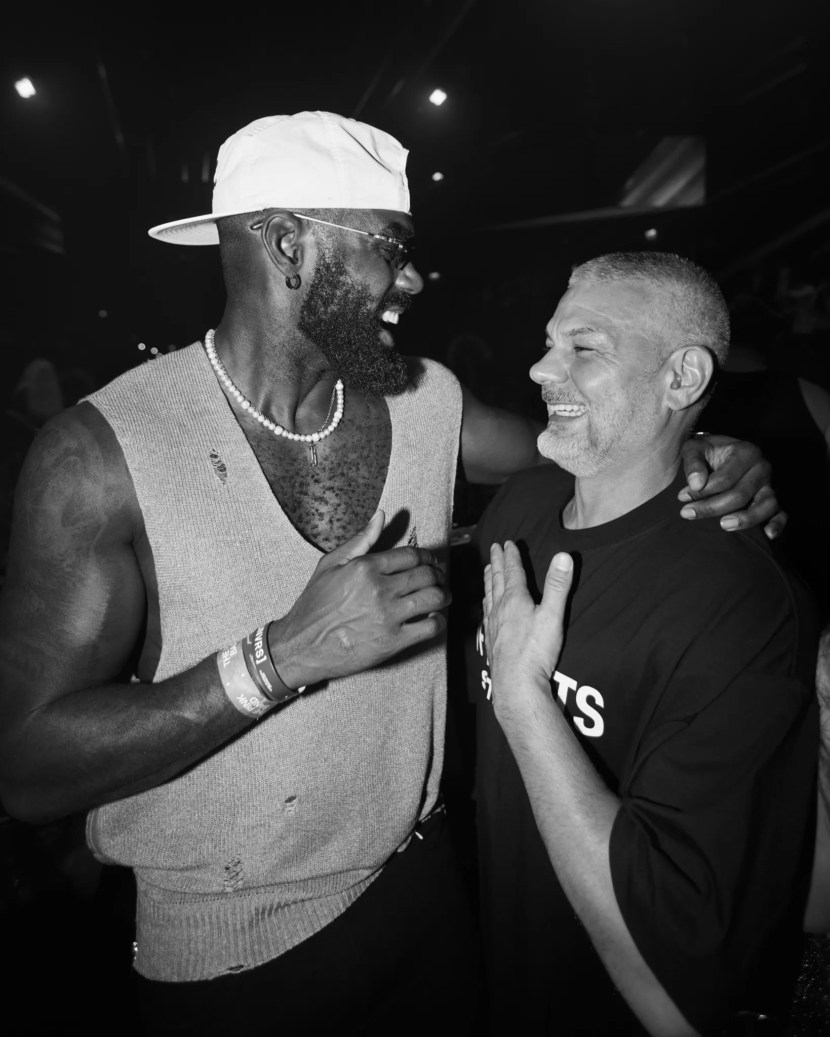 Yann Pissenem with the NBA's Tim Hardaway Jr backstage at [UNVRS] in Ibiza, 2025