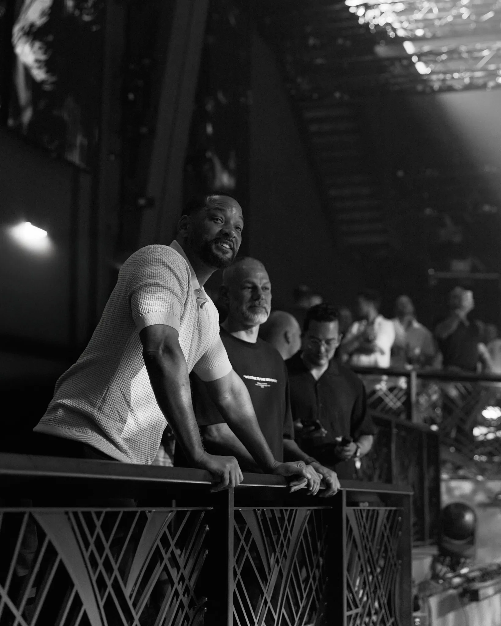 Yann Pissenem hugs Will Smith outside [UNVRS] in Ibiza, 2025